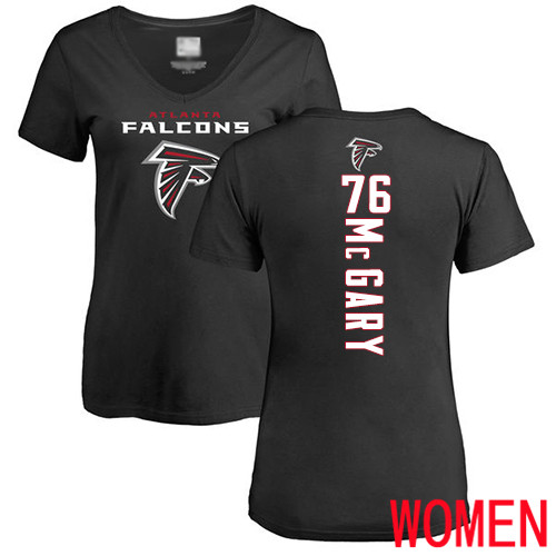 Atlanta Falcons Black Women Kaleb McGary Backer NFL Football #76 T Shirt